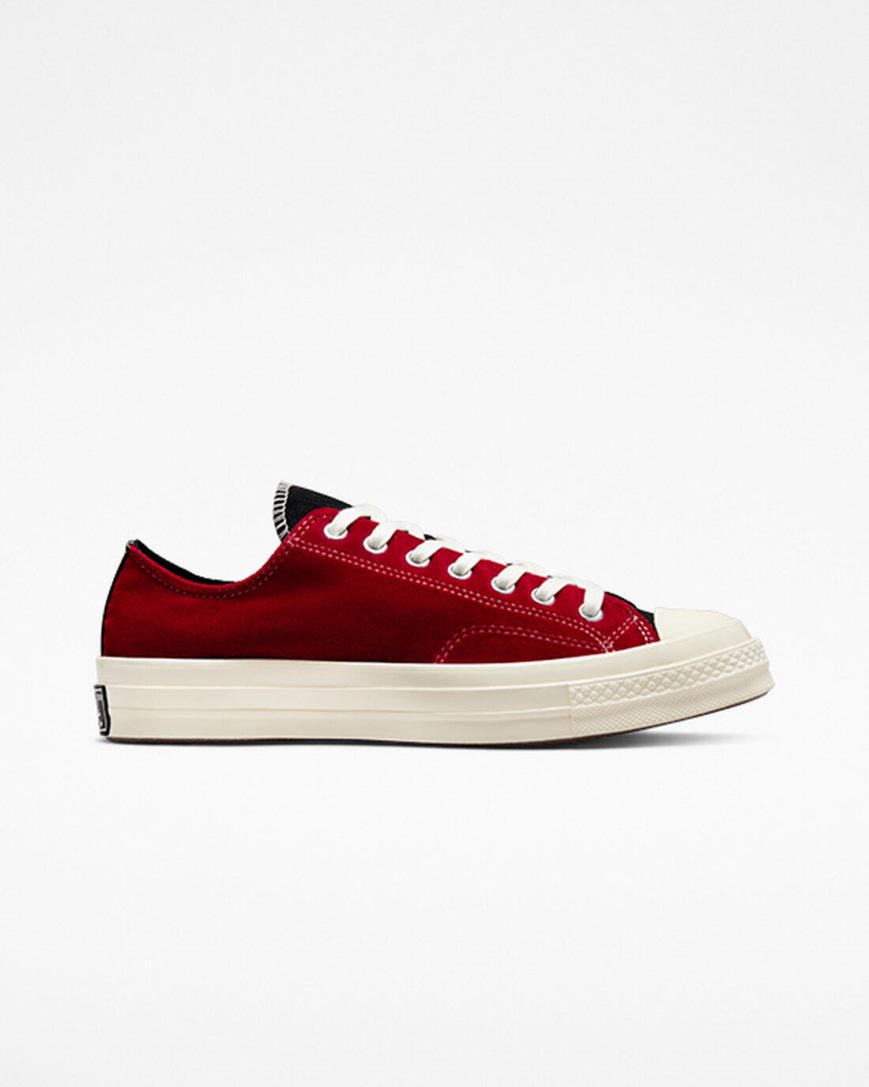 Men\'s Converse Chuck 70 Beyond Retro Velvet Low Top Shoes Black / Red | AU E0186O
